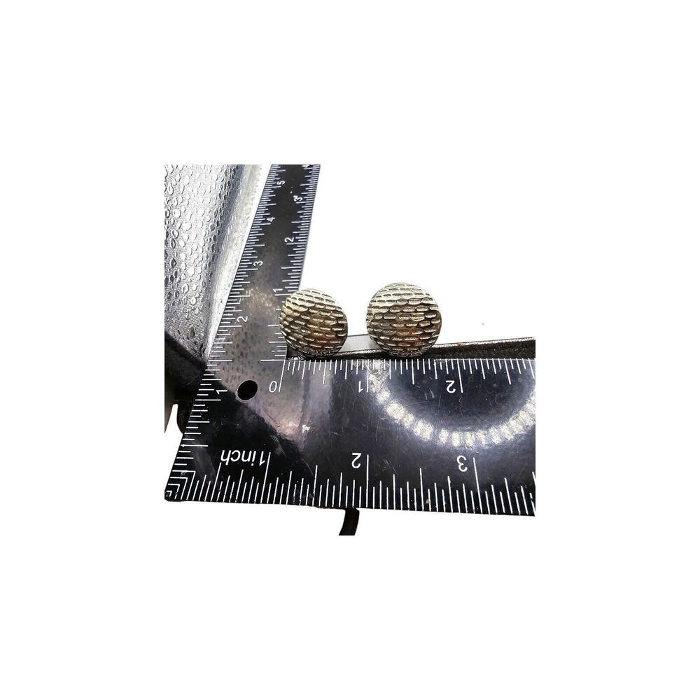 Clip-On Signed Crown Trifari Earrings Dome Shaped Needle Point Design Rare Find - Picture 3 of 5